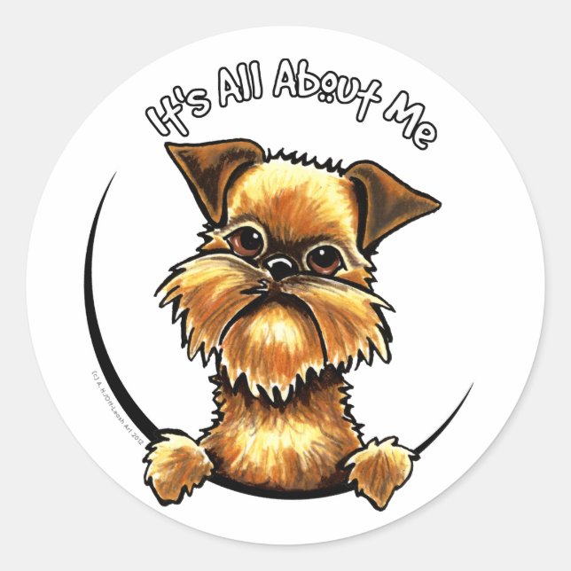 Sticker Rond Bruxelles Griffon C'Est Tout À Moi (Devant)