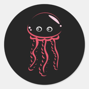 Sticker Rond Bt Costume souriant de méduse mignonne Animal Hall