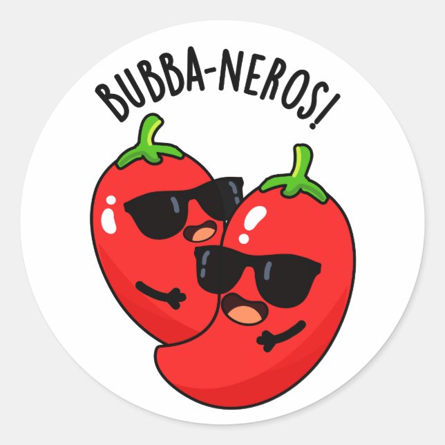 Sticker Rond Bubba-neros Funny Habanero Pun (Devant)