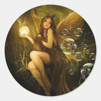 Sticker Rond Bubble Imaginaire Fairy