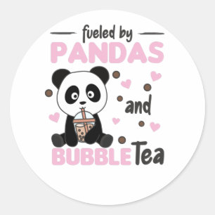 Sticker Rond Buble Thé Panda Chocolat Sweet Animaux Boba