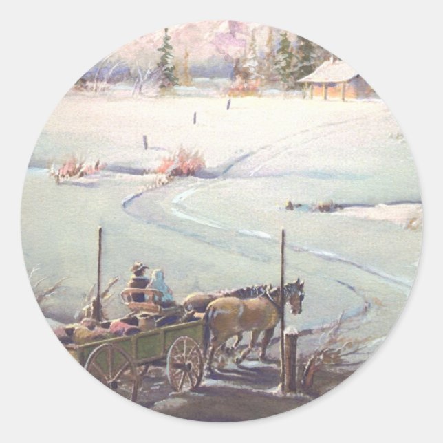 Sticker Rond BUCKBOARD WAGON par SHARON SHARPE (Devant)