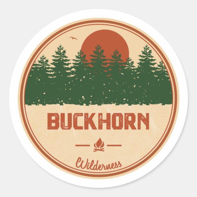 Sticker Rond Buckhorn Wilderness (Devant)