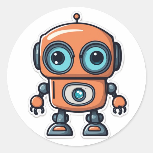 Sticker Rond Buddy Robot (Devant)