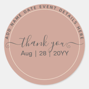 Sticker Rond BUDGET Mariage Monochrome Terracotta