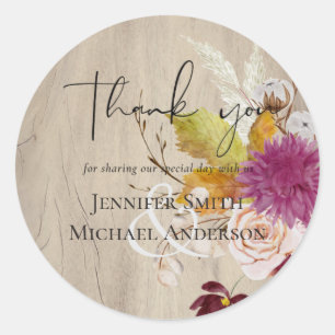 Sticker Rond BUDGET Plum Cinnamon Mariage Automne Florales