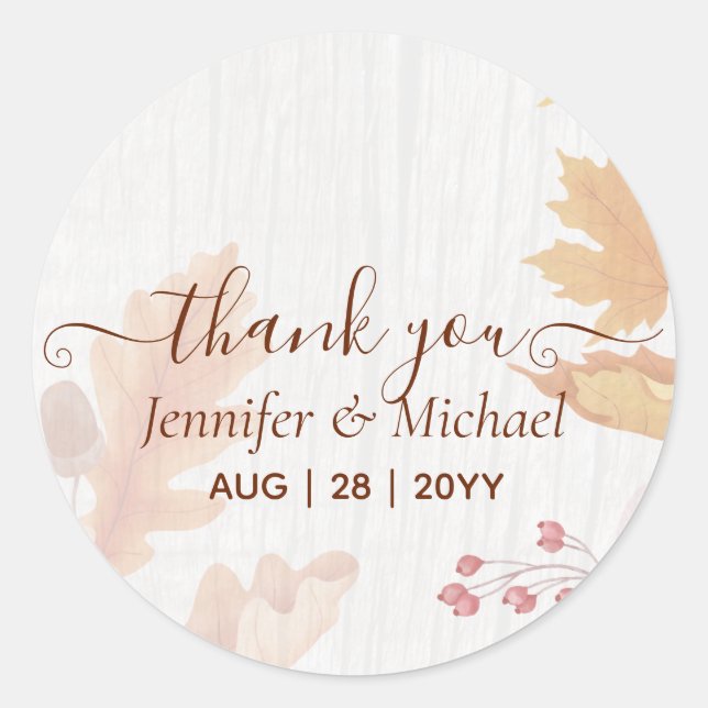 Sticker Rond BUDGET Tout en 1 Feuilles automnales Terracotta Ma (Devant)