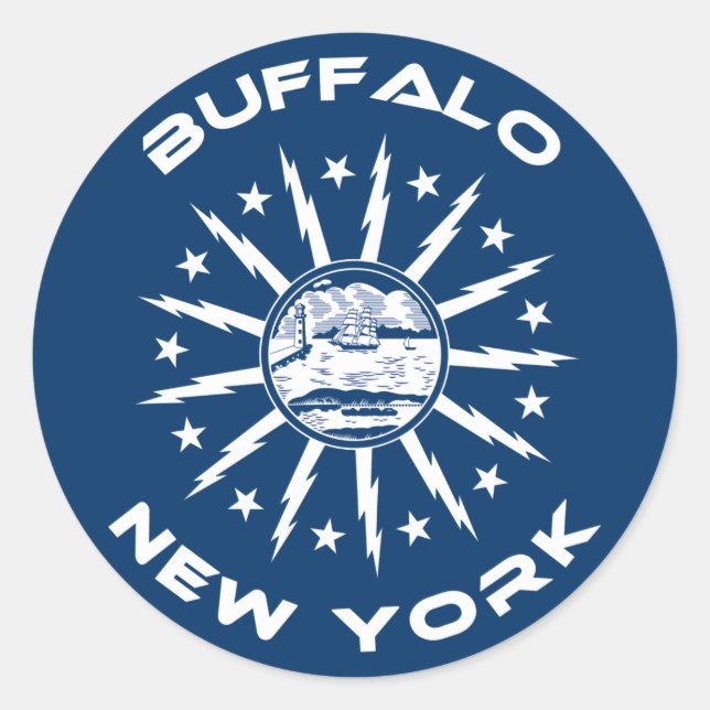 Sticker Rond Buffalo New York (Devant)