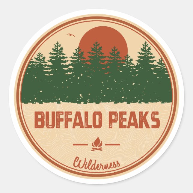 Sticker Rond Buffalo Peaks Wilderness Colorado (Devant)