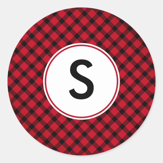 Sticker Rond Buffle rouge et noir déposé (Devant)