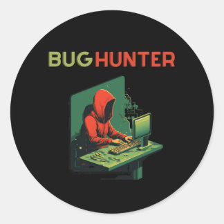 Sticker Rond BUG HUNTER, Programmation, ingénieur logiciel