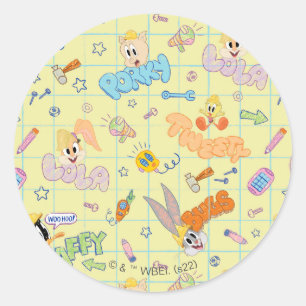 Sticker Rond BUGS BUNNY BUILDERS™ Motif de croquis de personna