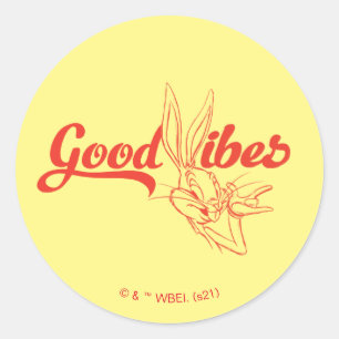STICKER ROND BUGS BUNNY™ GOOD VIBES