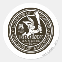 BUGS BUNNY™ Logo rond de Bronx Bomber en noir et b