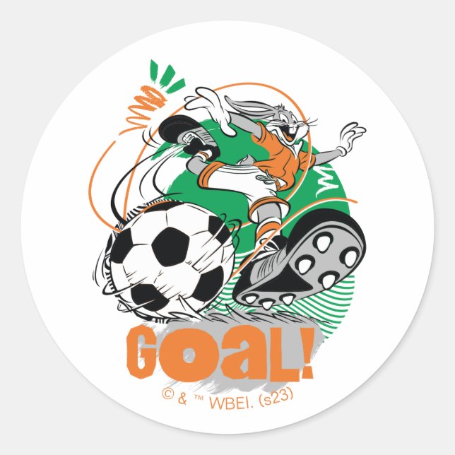 Sticker Rond BUGS BUNNY™ Soccer objectif (Devant)
