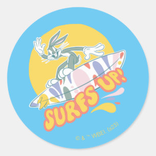 Sticker Rond BUGS BUNNY™ - Surfs Up!