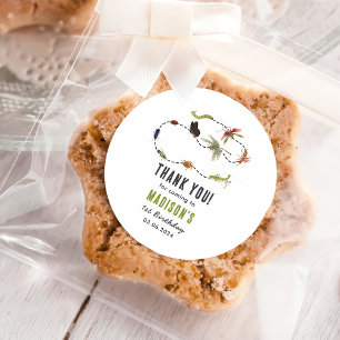 Sticker Rond Bugs & Insectes Vintage fête d'anniversaire