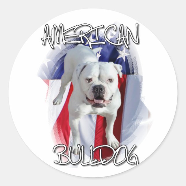 Sticker Rond Bulldog américain (Devant)