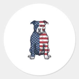 Sticker Rond Bulldog Patriotique Gravure Vintage Design Vectori