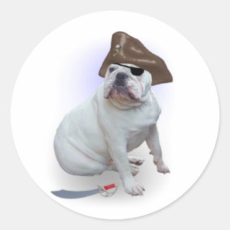 Sticker Rond Bulldog Pirate