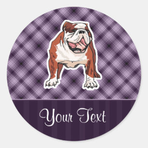 Sticker Rond Bulldog pourpre