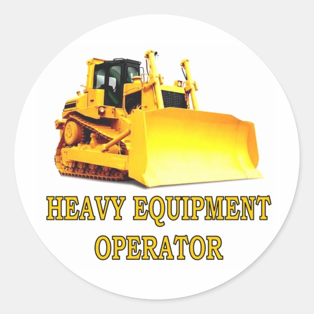 STICKER ROND BULLDOZER (Devant)