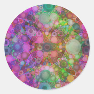 Sticker Rond Bulle arc-en-ciel Abstraite