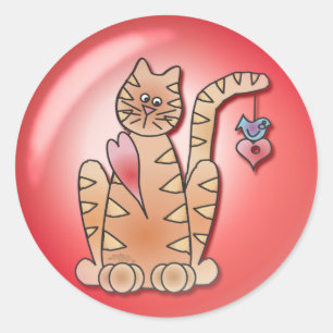 Sticker Rond BULLE CARDIAQUE CAT par SHARON SHARPE