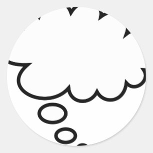 Sticker Rond Bulle de pensée - ajoutez votre propre texte !