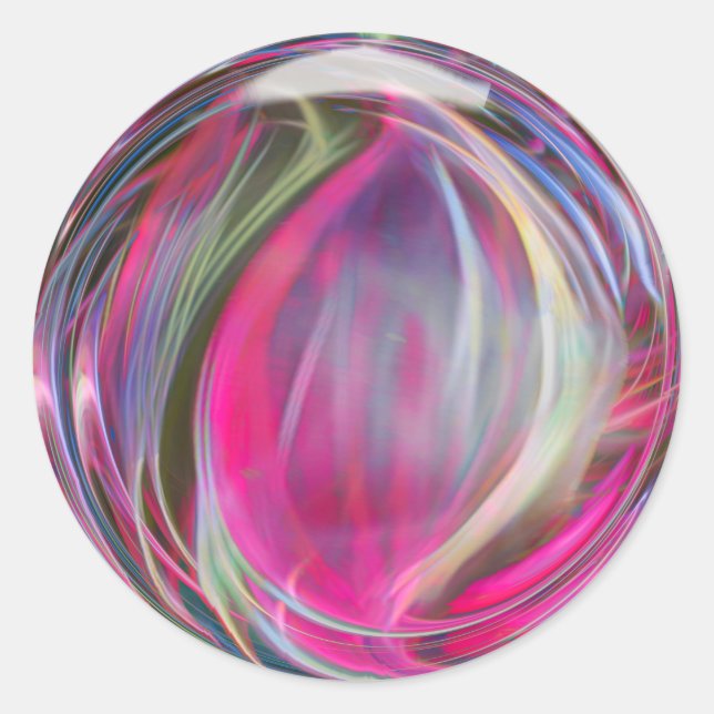 Sticker Rond Bulle de savon en marbre numérique (Devant)