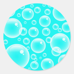 Sticker Rond Bulles bleues