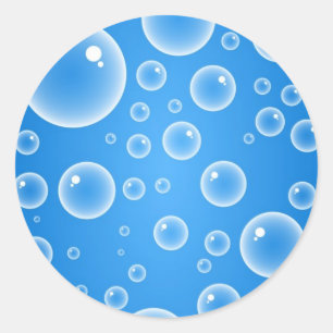 Sticker Rond Bulles bleues