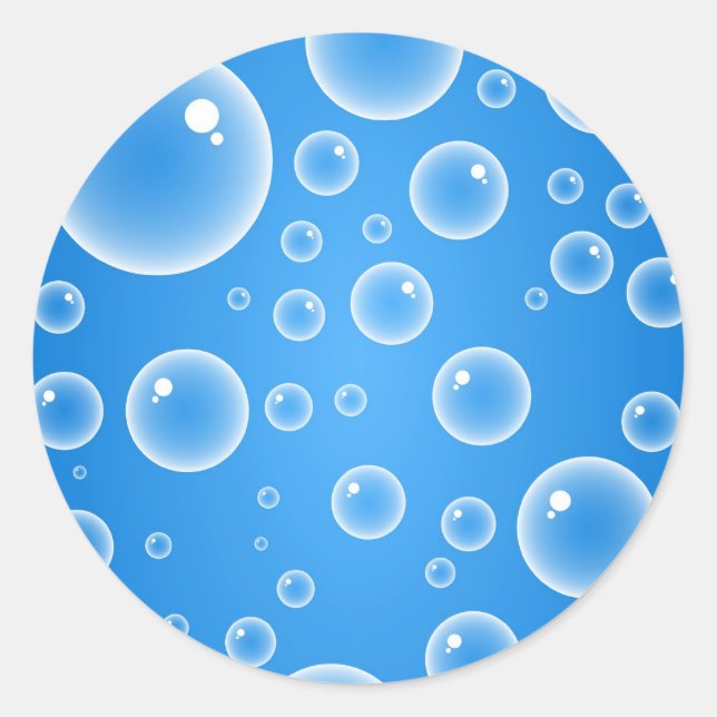 Sticker Rond Bulles bleues (Devant)