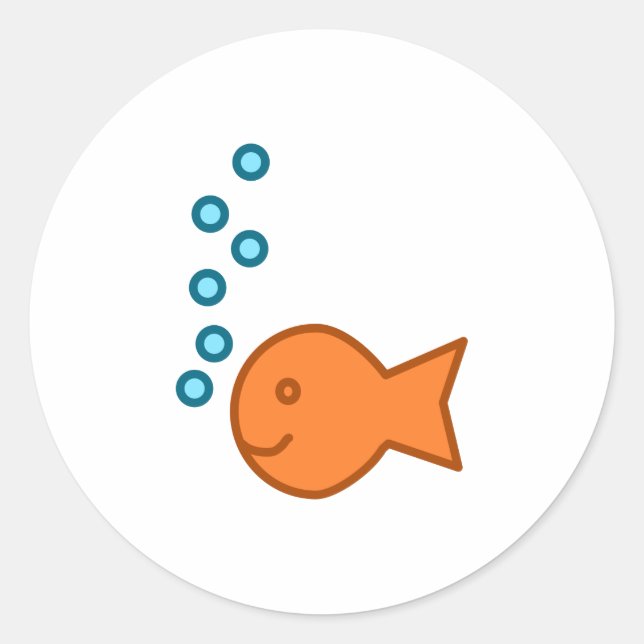 Sticker Rond Bulles de poissons d'or (Devant)