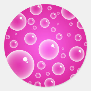 Sticker Rond Bulles roses
