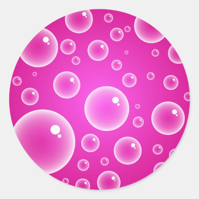Sticker Rond Bulles roses (Devant)