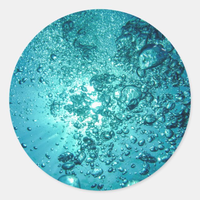Sticker Rond Bulles sous la mer (Devant)