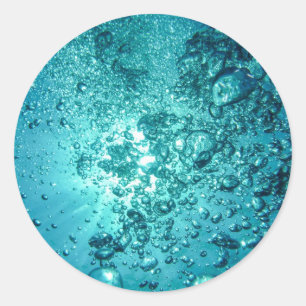 Sticker Rond Bulles sous la mer