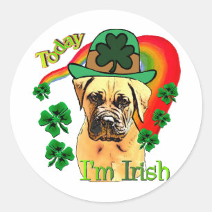 Sticker Rond Bullmastiff Jour de la Saint Patrick