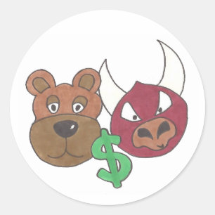 Sticker Rond Bulls vs ours Stock Financement du marché