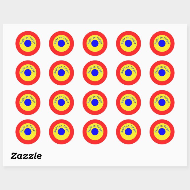 Sticker Rond Bullseye droite sur la cible  (Feuille)
