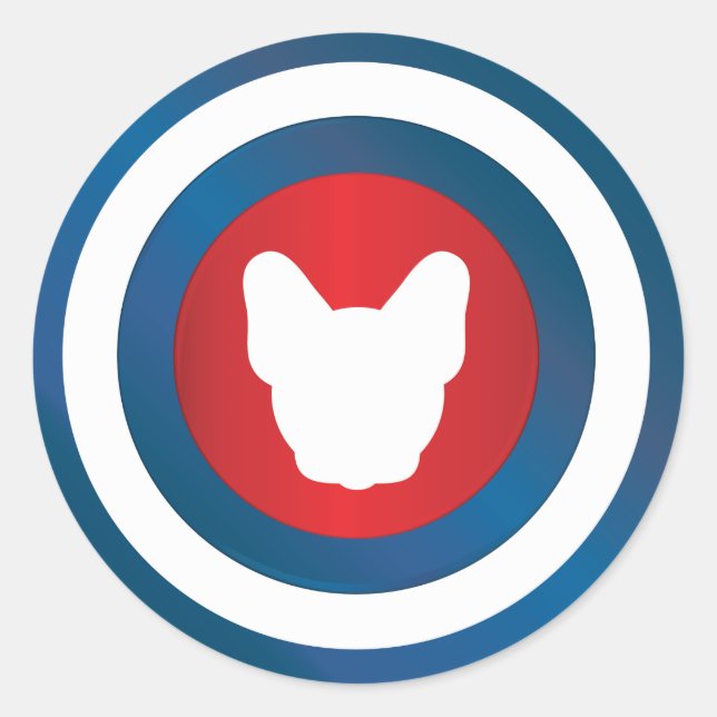 Sticker Rond Bullseye Frenchie (Devant)