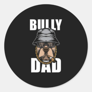 Sticker Rond Bully Dad Bulldog Pitbull