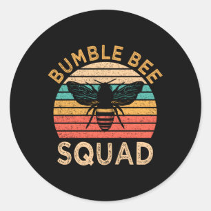 Sticker Rond Bumble Bee Squad Bumblebee Beekeepers Family Team
