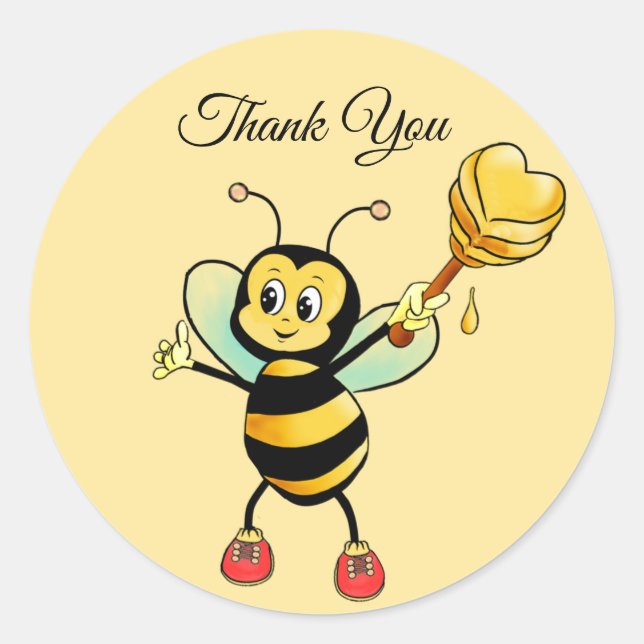 Sticker Rond Bumblebee heureux merci (Devant)