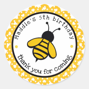 Sticker Rond Bumblebee jaune Anniversaire Favoriser