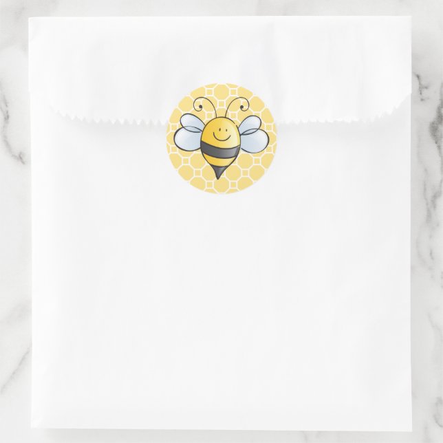 Sticker Rond Bumblebee jaune et noire (Sac)