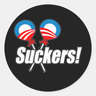 Sticker Rond Bumpersticker anti-Obama - Suckers