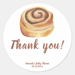 Sticker Rond Bun dans le four Baby Shower Merci