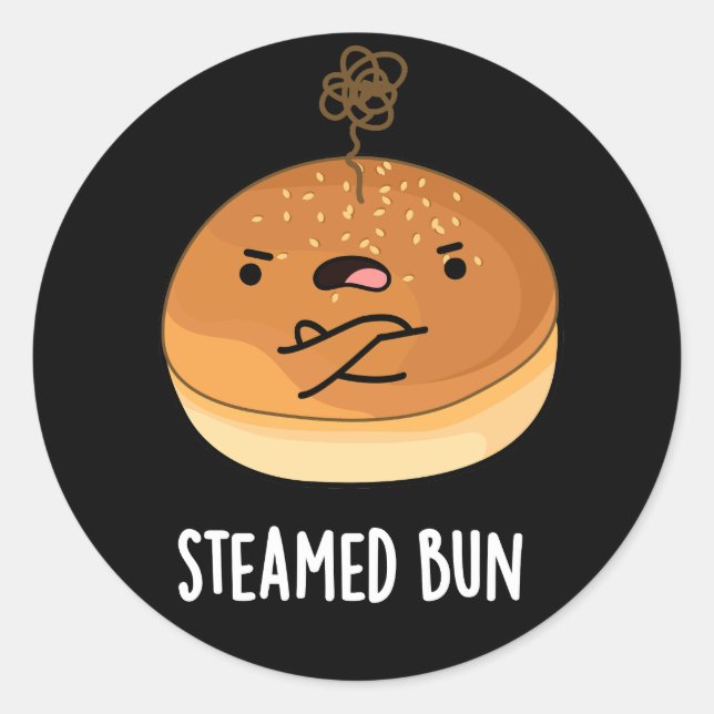Sticker Rond Bun vapeur amusant jeu de table Dark BG (Devant)